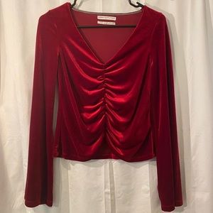 Velvet Red long sleeve Top